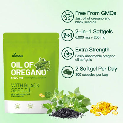 Oil of Oregano & Black Seed Oil Capsules: Powerful Antioxidant & Nutritional Support