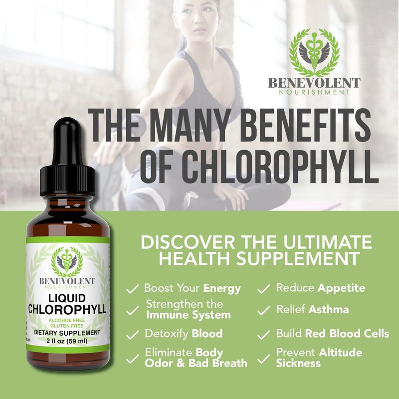 Liquid Chlorophyll Drops: Natural Detox, Deodorant & Gut Support – 4-Month Supply