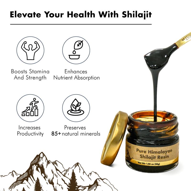 100% Pure Himalayan Shilajit Resin: 85+ Trace Minerals & Fulvic Acid