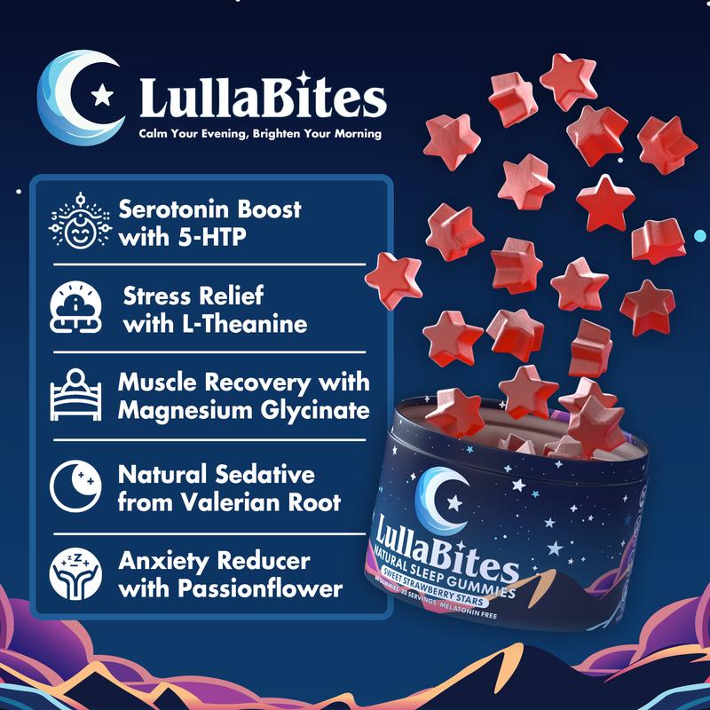 100% Natural Sleep Gummies: Sweet Strawberry Stars