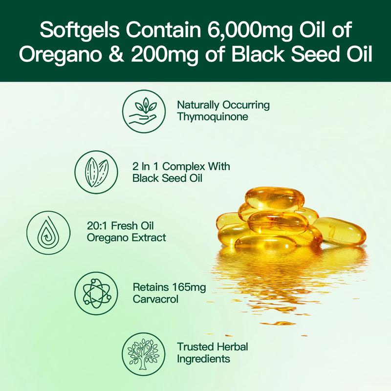 Oil of Oregano & Black Seed Oil Capsules: Powerful Antioxidant & Nutritional Support