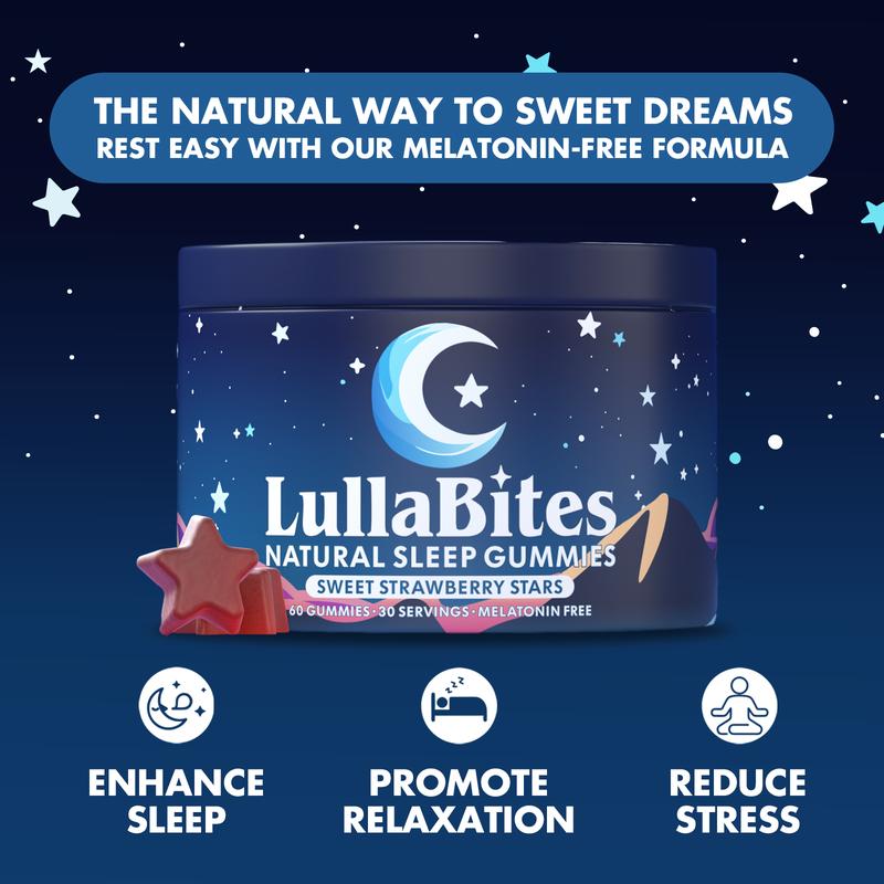 100% Natural Sleep Gummies: Sweet Strawberry Stars